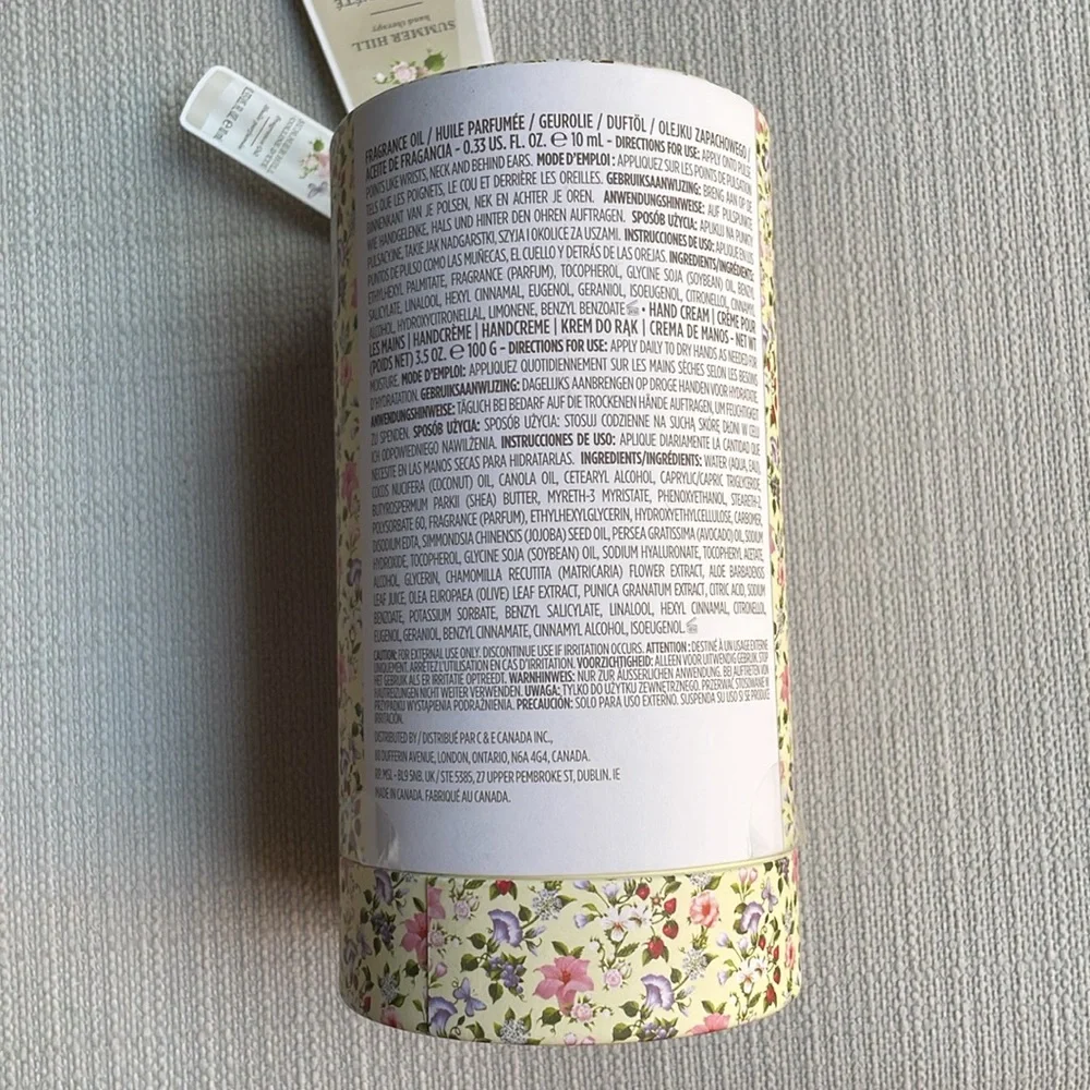 Crabtree & Evelyn Summer Hill fragrance oil hand cream set